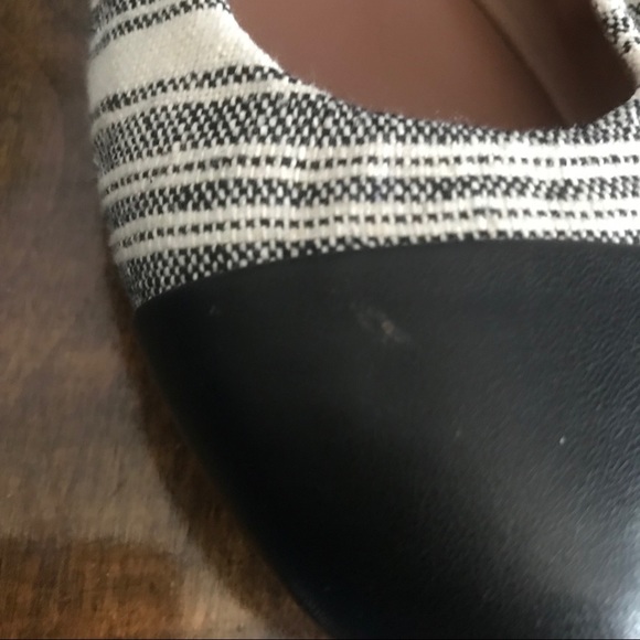 Ellen DeGeneres Striped Cap Toe Flat Ballet Shoes - Picture 3 of 7